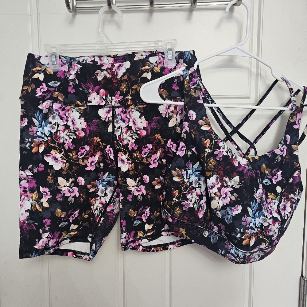 Torrid Active Bike Shorts Bra Matching Set